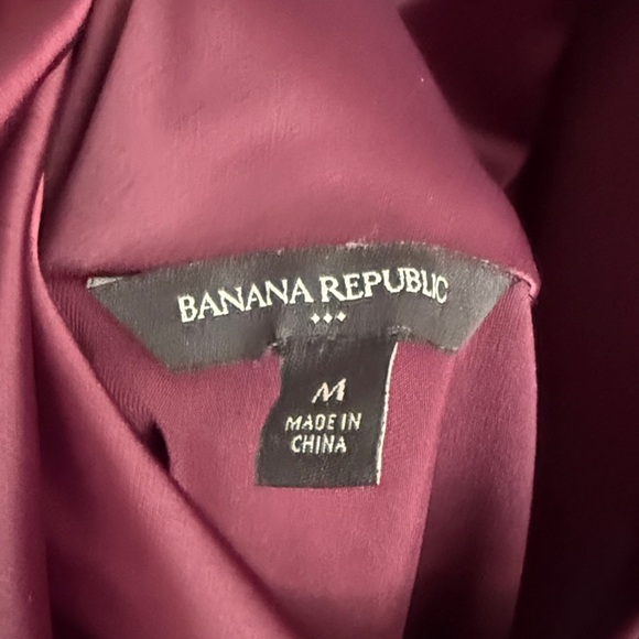 Banana Republic Deep Burgundy Long Sleeve Dress with Scooped Back - Picture 2 of 5